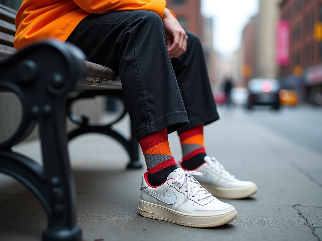 Colorful sock display at The Sockman store